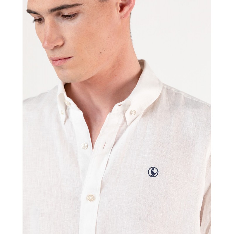 Camisa de lino blanca para hombre | Fresca, ligera y elegante