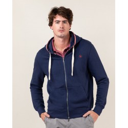 SUDADERA CREMALLERA CON CAPUCHA MARINO EL GANSO