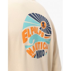 SUDADERA CUELLO REDONDO BEIGE EL PULPO