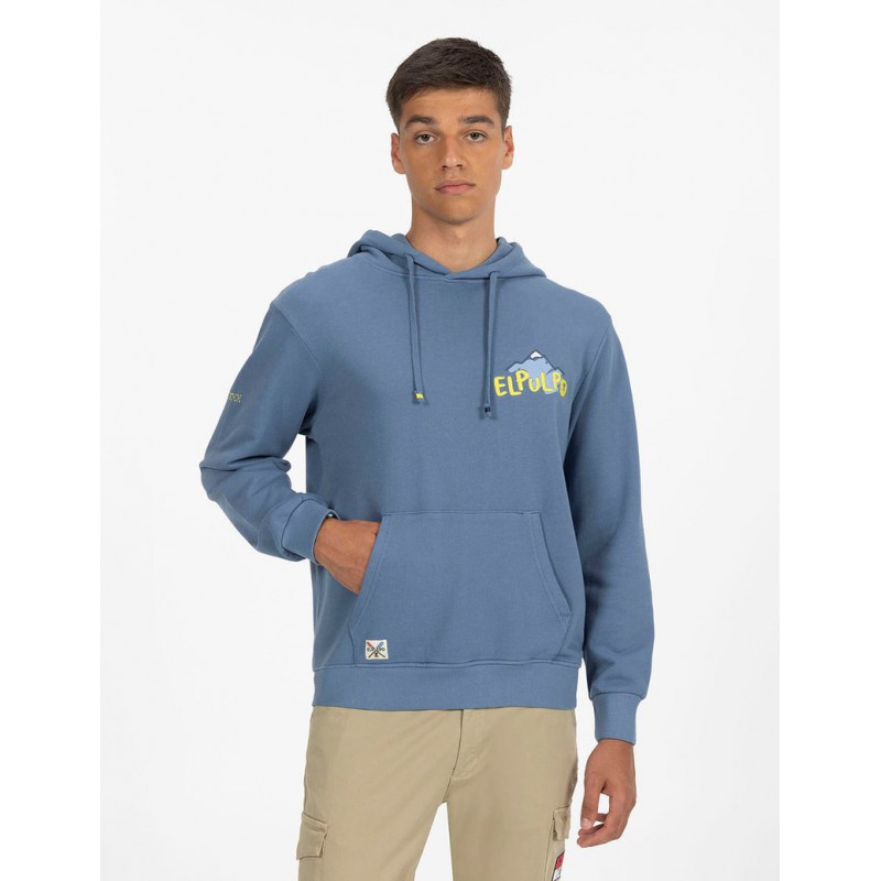 Sudadera Capucha Montañas Azul El Pulpo