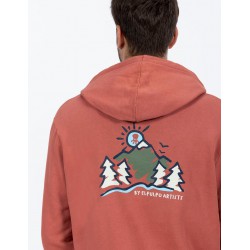 Sudadera Capuña Montañas Teja El Pulpo