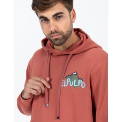 Sudadera Capuña Montañas Teja El Pulpo