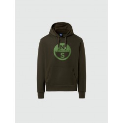 Sudadera capucha logo verde North Sails