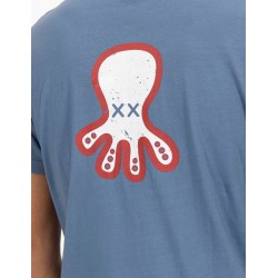 Camiseta Logo Desgastado Azul El Pulpo