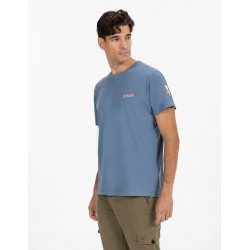 Camiseta Logo Desgastado Azul El Pulpo