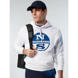 Sudadera logo capucha blanca North Sails