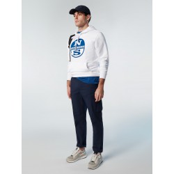 Sudadera logo capucha blanca North Sails