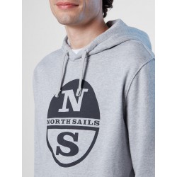 Sudadera logo capucha gris North Sails