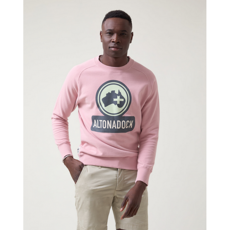 Sudadera rosa logo verde Altonadock