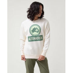 Sudadera blanco roto logo verde Altonadock