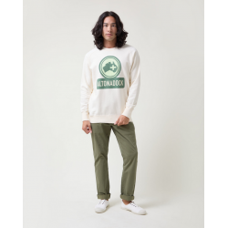 Sudadera blanco roto logo verde Altonadock