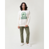 Sudadera blanco roto logo verde Altonadock