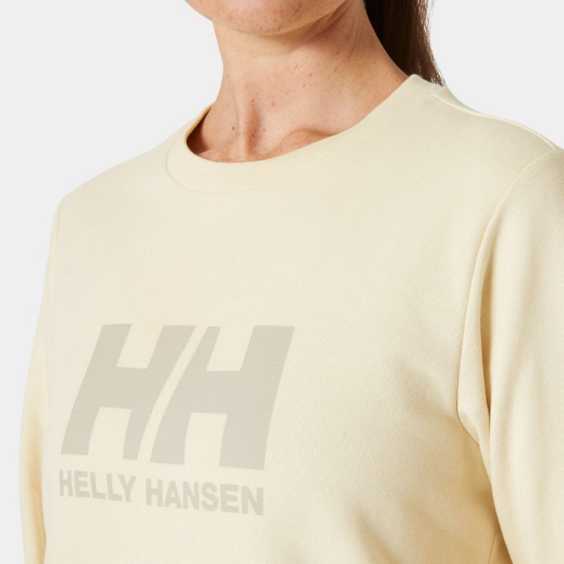 Sudadera mujer logo beis Helly Hansen