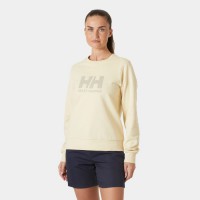 Sudadera mujer logo beis Helly Hansen