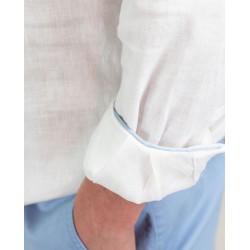 Camisa Polera Lino Blanca
