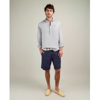 Camisa polera de lino gris para hombre – Fresca, ligera y elegante