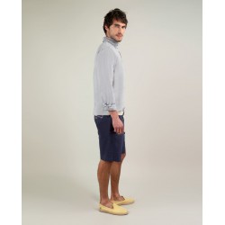 Camisa polera de lino gris para hombre – Fresca, ligera y elegante