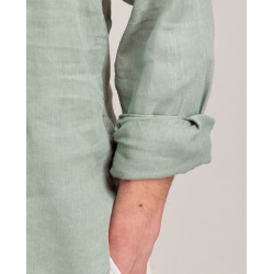 Camisa de lino para hombre estilo polera | 100% lino y detalles a contraste