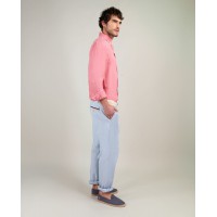 Camisa de lino coral para hombre | Camisa fresca de verano