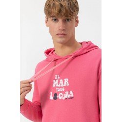 Sudadera Capucha El Mar Todo Lo Cura Rosa El Pulpo