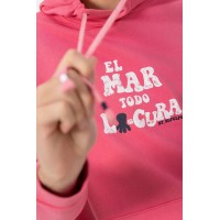 Sudadera Capucha El Mar Todo Lo Cura Rosa El Pulpo