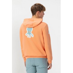 Sudadera Capucha Logo Naranja El Pulpo