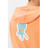 Sudadera Capucha Logo Naranja El Pulpo