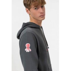 Sudadera Capucha Logo Gris El Pulpo