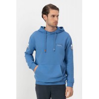 Sudadera Capucha Logo Azul El Pulpo