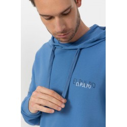 Sudadera Capucha Logo Azul El Pulpo