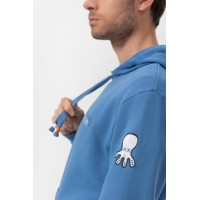 Sudadera Capucha Logo Azul El Pulpo