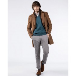Abrigo de Lana Marrón Hombre | Elegancia Clásica Invierno