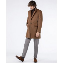 Abrigo de Lana Marrón Hombre | Elegancia Clásica Invierno