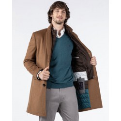 Abrigo de Lana Marrón Hombre | Elegancia Clásica Invierno