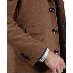 Abrigo de Lana Marrón Hombre | Elegancia Clásica Invierno