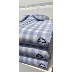 Camisa Eolo cuadros celeste