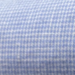 Camisa Cuadro Pequeño Celeste Hombre – Blanca con Cuello Italiano | Algodón y Lino