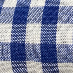 Camisa Hombre Cuadro Mediano Azul – Blanca con Cuello Italiano | Algodón y Lino