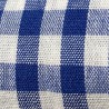 Camisa Hombre Cuadro Mediano Azul – Blanca con Cuello Italiano | Algodón y Lino