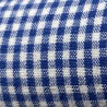 Camisa Blanca Cuadro Azul Pequeño Hombre – Algodón y Lino | Cuello Italiano
