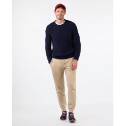 Jersey Marino Cuello Caja Hombre | 100% Algodón BCI