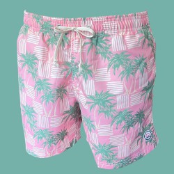 Bañador Hombre Eolo Palmeras Rosa | Tropical, Cómodo y Secado Rápido