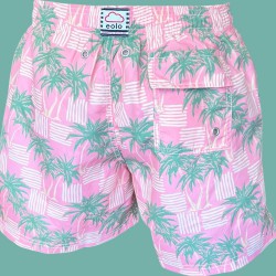 Bañador Hombre Eolo Palmeras Rosa | Tropical, Cómodo y Secado Rápido