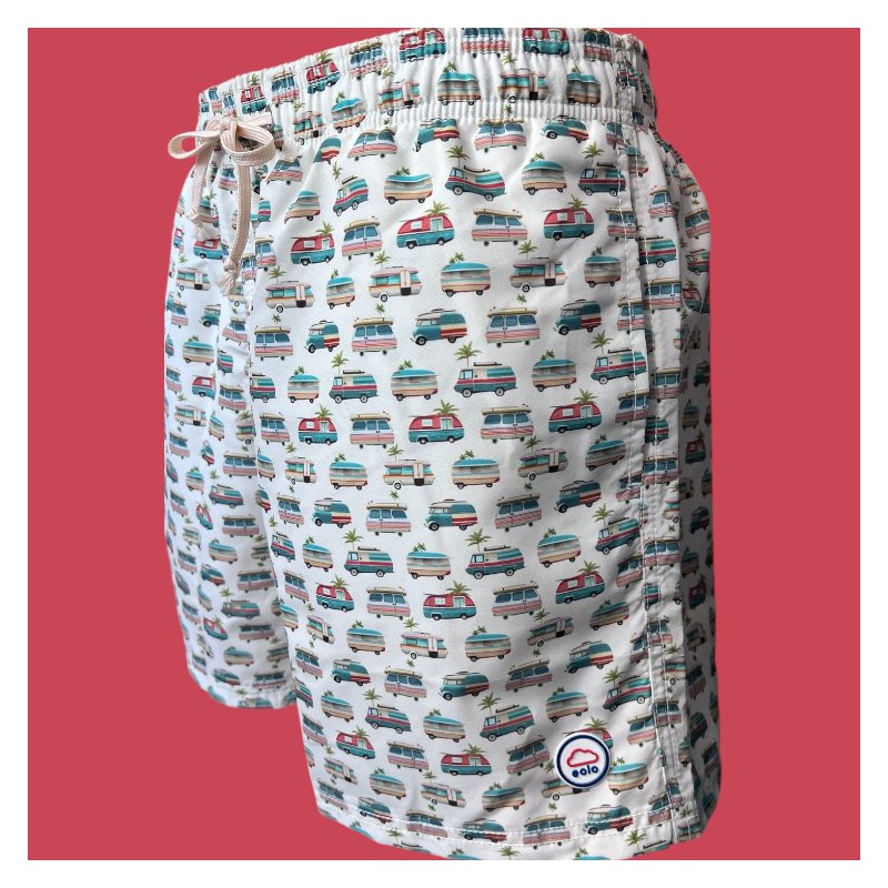 Bañador Hombre Eolo Coches| Estampado Retro y Secado Rápido