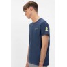 Camiseta azul marino orgánica elPulpo | Estampados y logo bordado