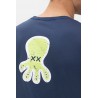 Camiseta azul marino orgánica elPulpo | Estampados y logo bordado