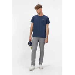 Camiseta azul marino orgánica elPulpo | Estampados y logo bordado