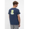 Camiseta azul marino orgánica elPulpo | Estampados y logo bordado