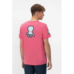 Camiseta rosa orgánica elPulpo | Estampados y logo bordado