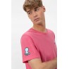 Camiseta rosa orgánica elPulpo | Estampados y logo bordado
